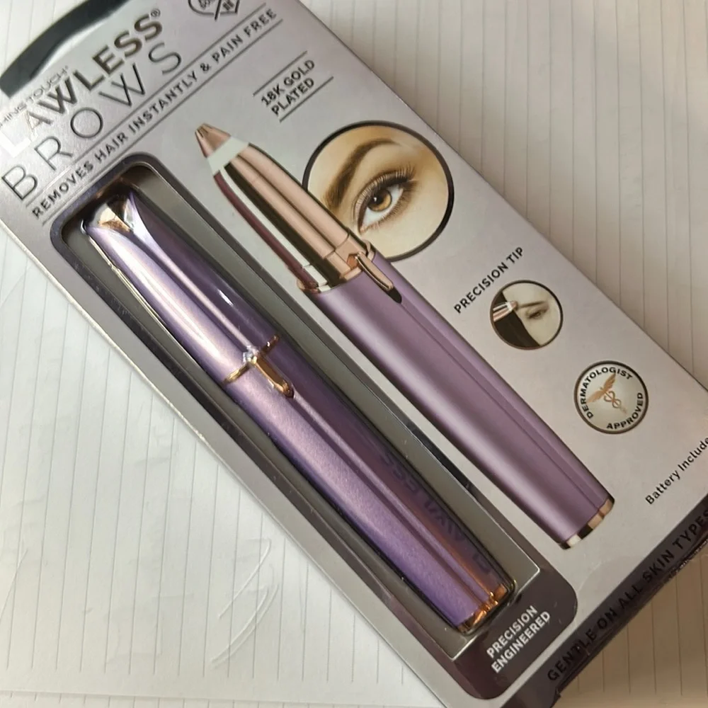 FLAWLESS BROWS 18K Gold Plated Precision Tip Eyebrow Hair‎ Remover NEW in BOX
